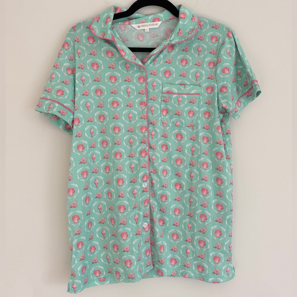 Green Shell Button Down Shirt and Pants